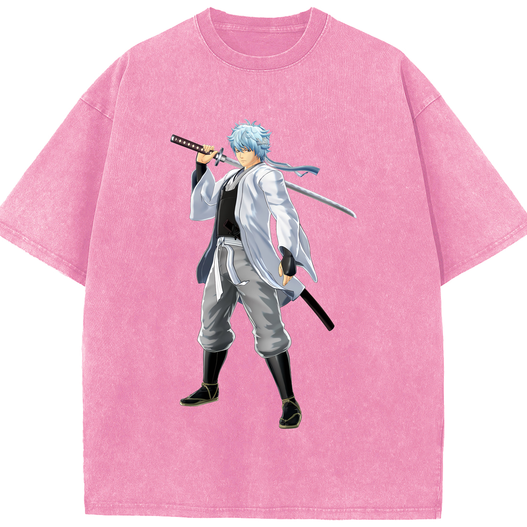 （画像用） ぎんたま 坂田銀時（さかたぎんとき） 神楽 志村新八（しむら しんぱち） GINTAMA Sakata Gintoki Kagura Shimura Shinpachi 綿100% ヴィンテージ風 半袖Tシャツ（フロントプリント）